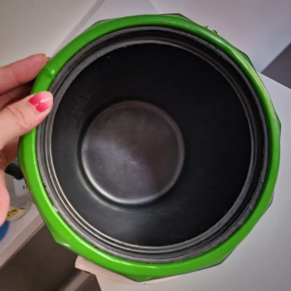 Random Vintage MCM Green Vinyl Decagon Ice Bucket